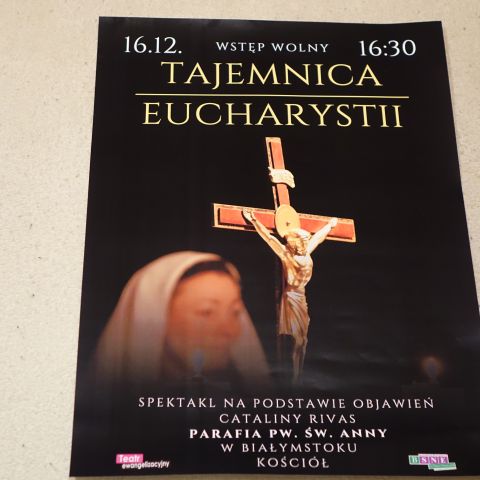 Tajemnica Eucharystii 16 grudnia godz. 16.30