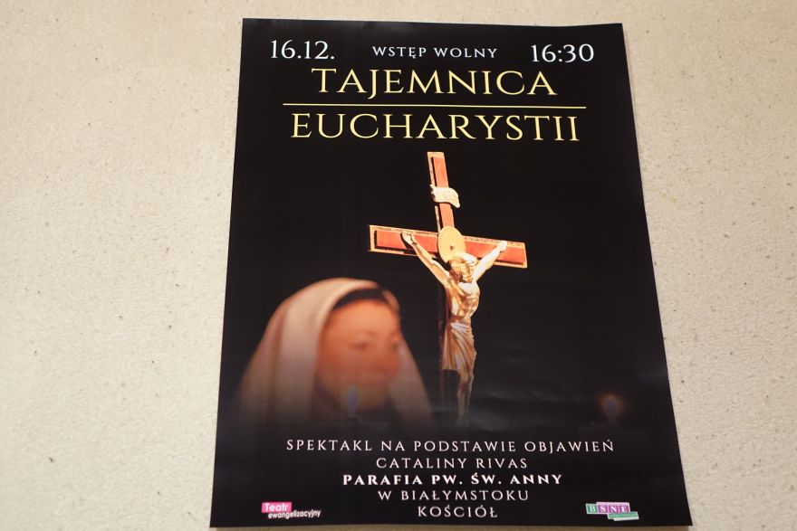 Tajemnica Eucharystii 16 grudnia godz. 16.30